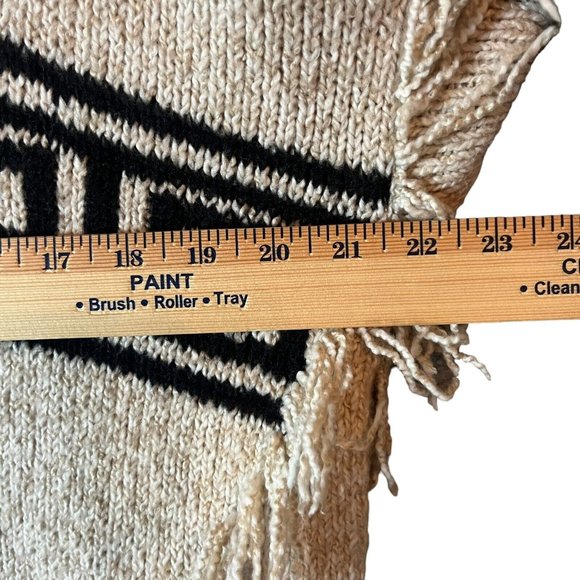 Kensie Fuzzy Mixed Media Cowl Neck Sweater Aztec Southwestern Fern Combo Size S - Picture 6 of 9